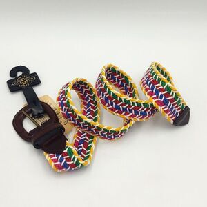 Vintage Amiee Lynn Colorful Rainbow Woven Belt